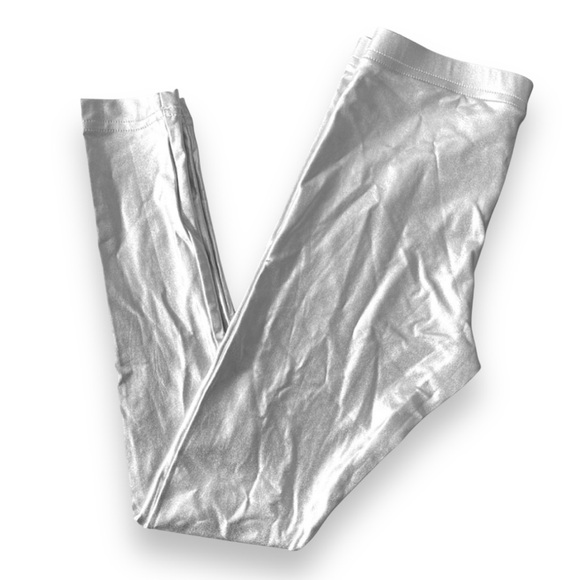 AMERICAN APPAREL Y2K Silver XS Elastic Waist Skinny Indie Sleaze Leggings - Picture 2 of 4